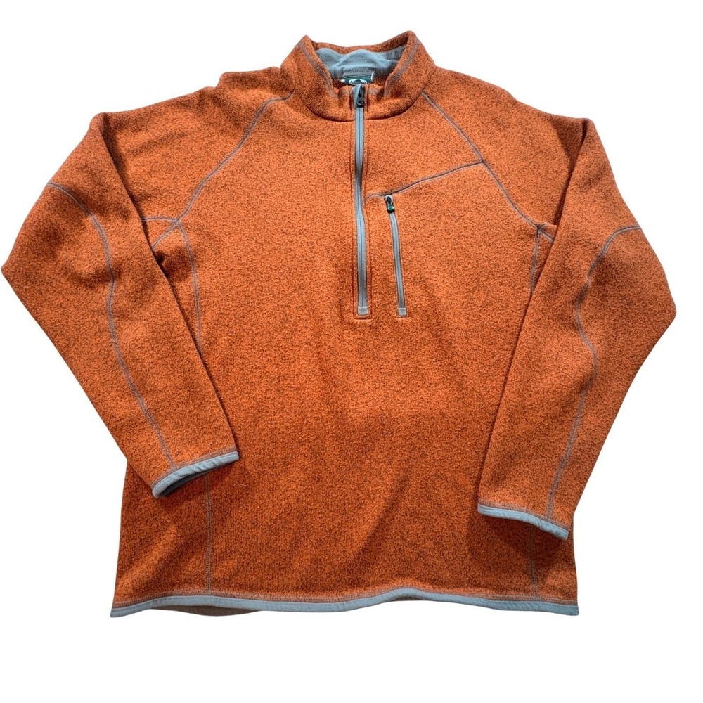 Arborwear Fleece Pullover Mens 2XL Orange Quarter Zip‎ Heavy Knit Work Sweater